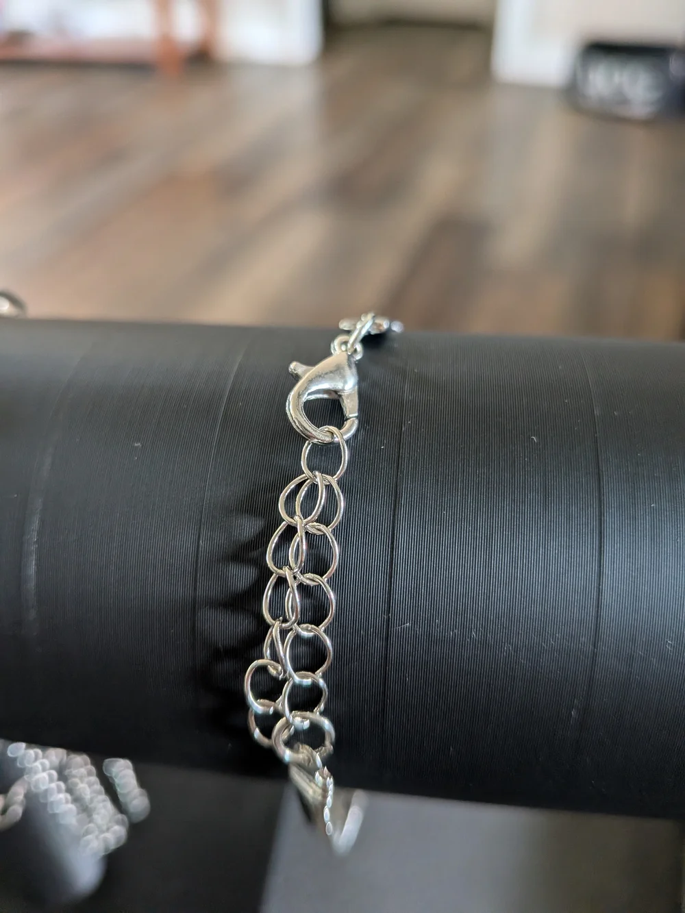 Silver Tone Herringbone Bracelet Unbranded